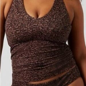 Athleta Burgundy Leopard Print Tank